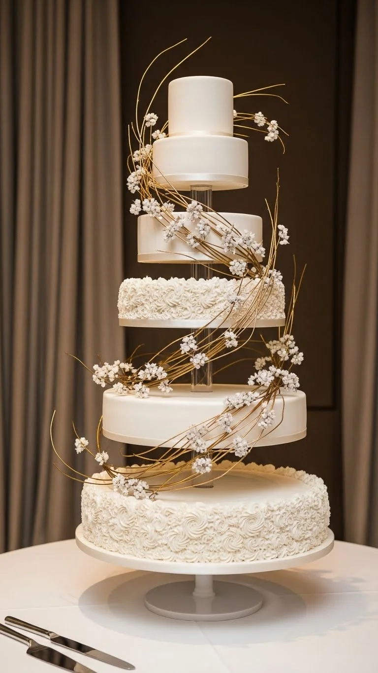 Luxury Wedding Cakes Ideas That Define Modern Elegance 22 Floating Tier Luxury Wedding Cakes