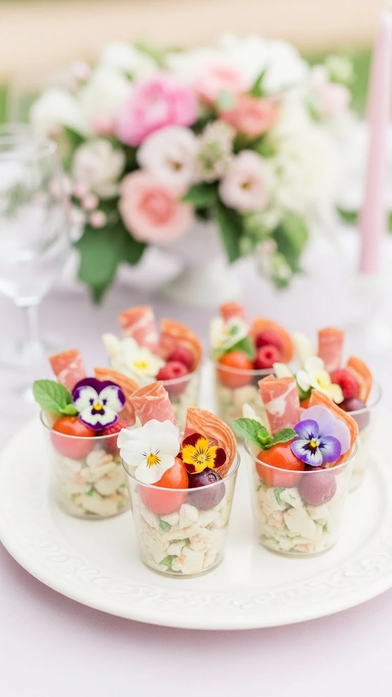 Classy Wedding Charcuterie Cup Ideas Guests Will Love 10 Floral Accented Classy Wedding Charcuterie Cup