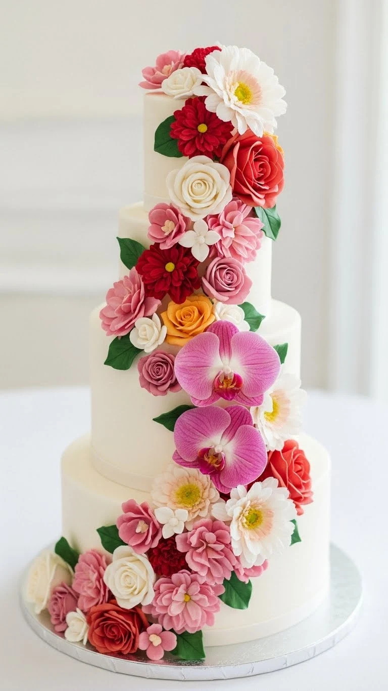 Modern Wedding Cakes Ideas You’ll Love 6 Floral Embellished Wedding Cake