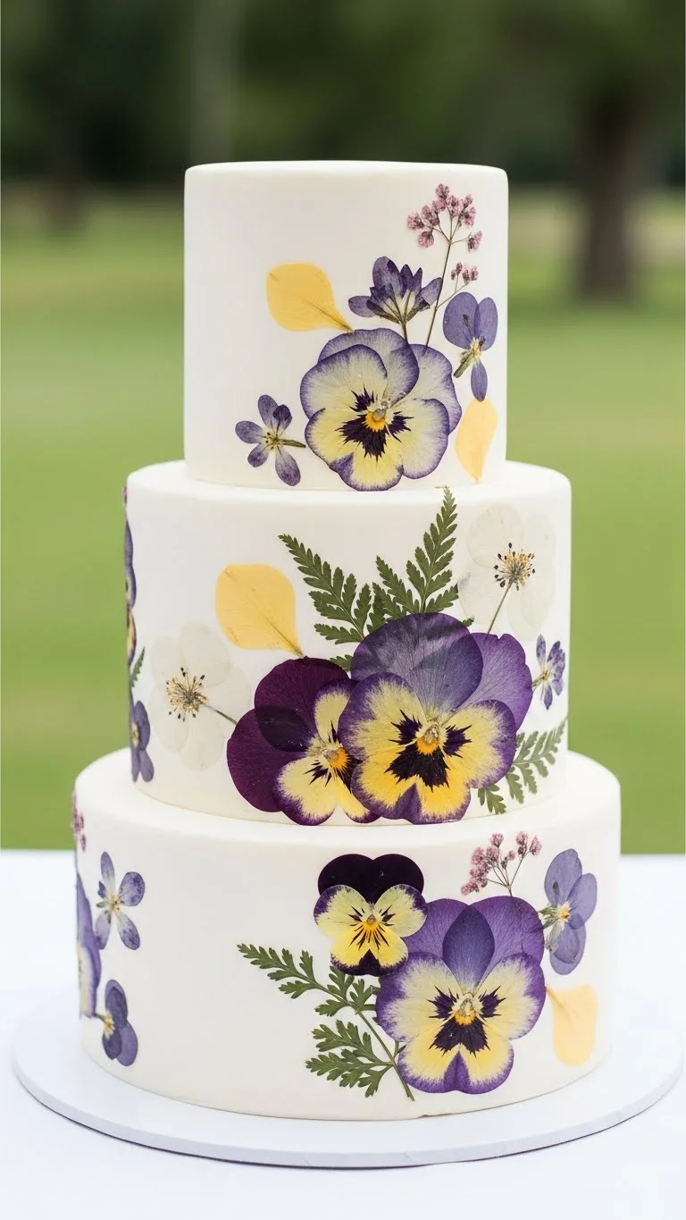 Luxury Wedding Cakes Ideas That Define Modern Elegance 11 Floral Pressed Luxury Wedding Cakes