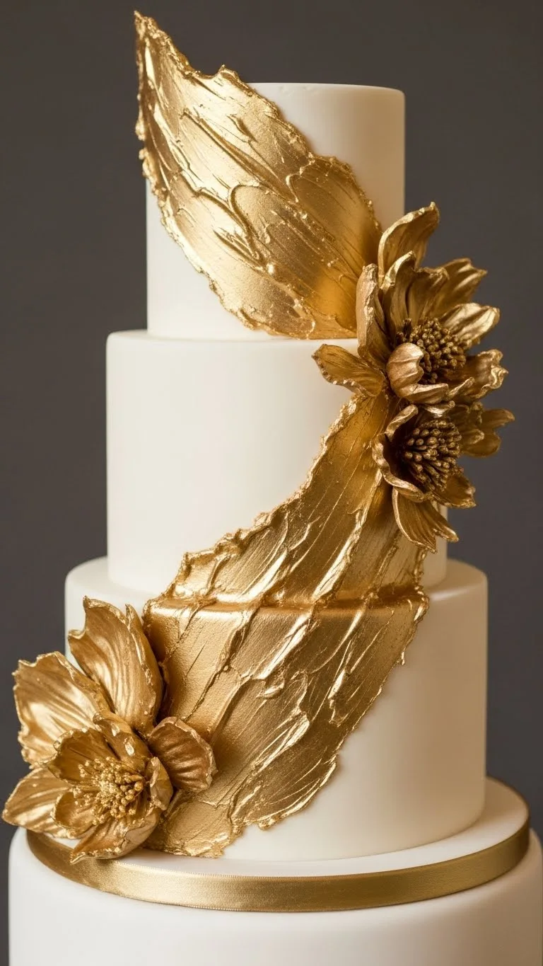 Luxury Wedding Cakes Ideas That Define Modern Elegance 8 Gold Accented Luxury Wedding Cakes