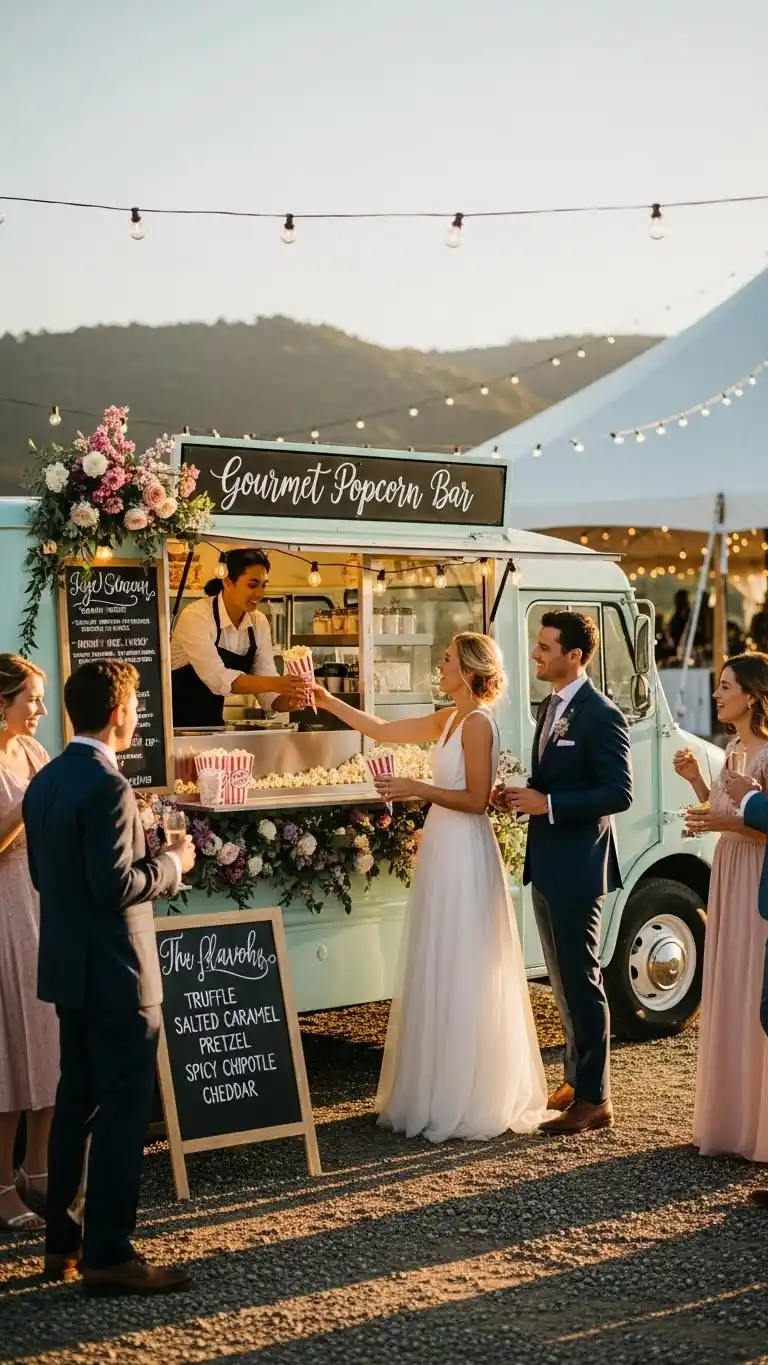 Trendy Wedding Food Truck Ideas for a Memorable Reception 24 Gourmet Popcorn Truck