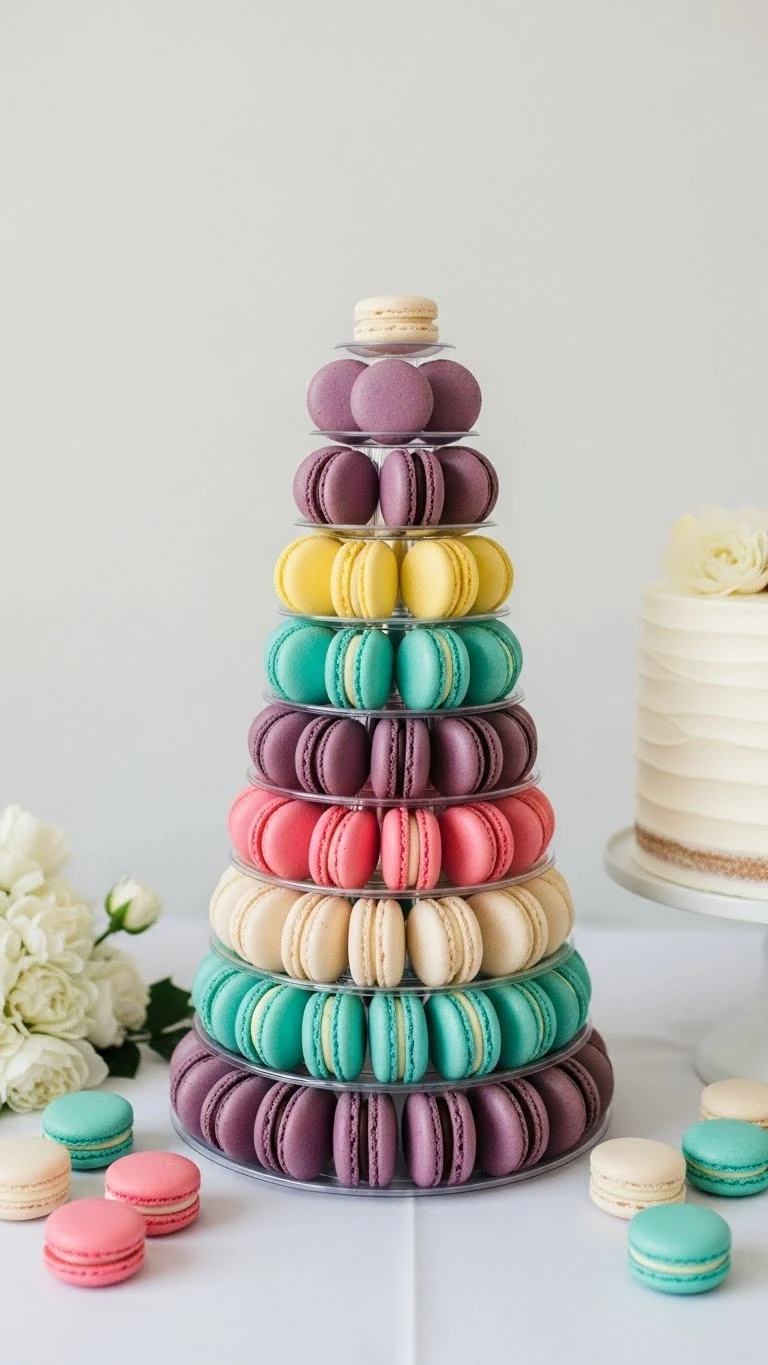 Unique Wedding Cake Alternatives for a Modern Twist 7 Macaron Tower Wedding Cake Alternative with Elegance