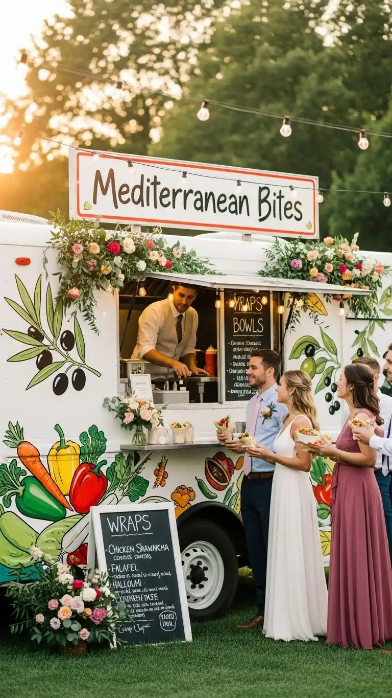 Trendy Wedding Food Truck Ideas for a Memorable Reception 20 Mediterranean Wraps and Bowls Truck