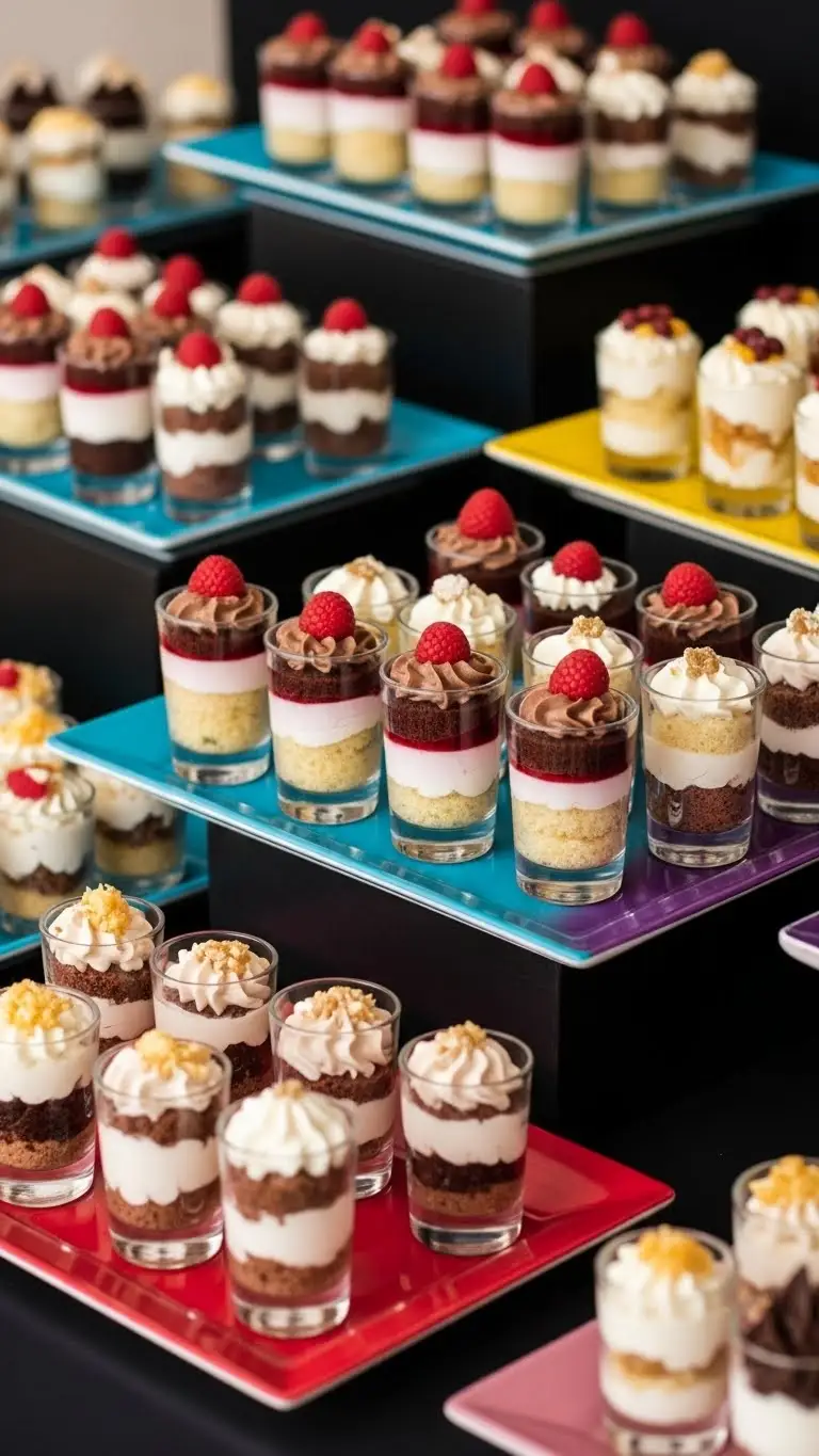 Wedding Food Station: 21 Ideas to Delight Your Guests 25 Mini Dessert Shooters Station