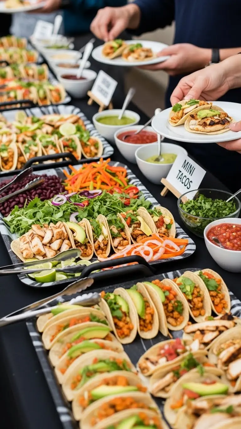 Wedding Food Station: 21 Ideas to Delight Your Guests 20 Mini Taco or Wrap Station