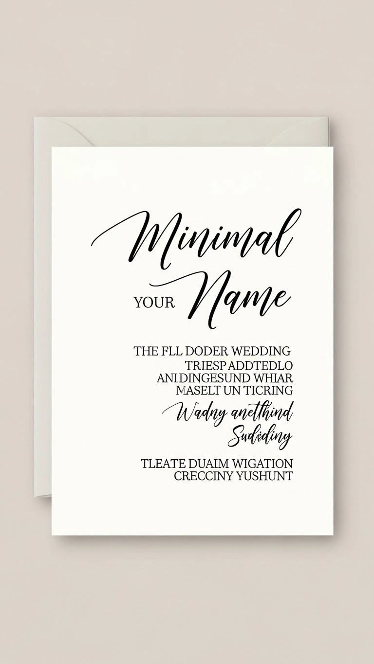 Simple Wedding Invitations That Feel Timeless & Chic 19 Minimal Calligraphy Wedding Invitations