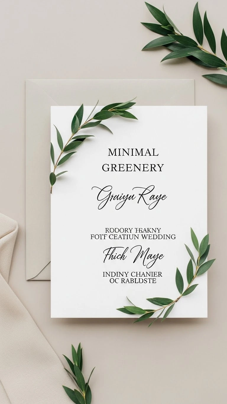 Simple Wedding Invitations That Feel Timeless & Chic 13 Minimal Greenery Wedding Invitations