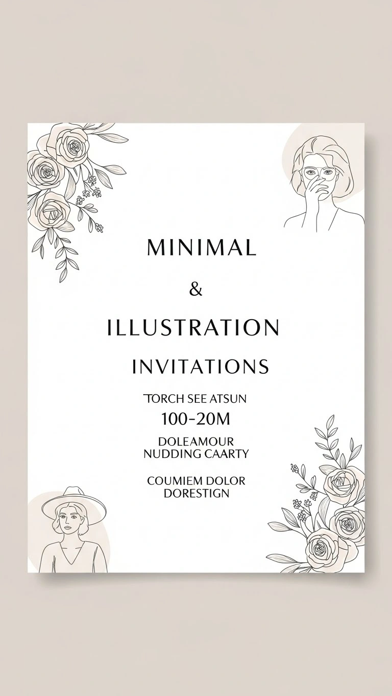 Creative Wedding Invitations Design Ideas for Your Big Day 21 Minimal Illustration Wedding Invitations Design