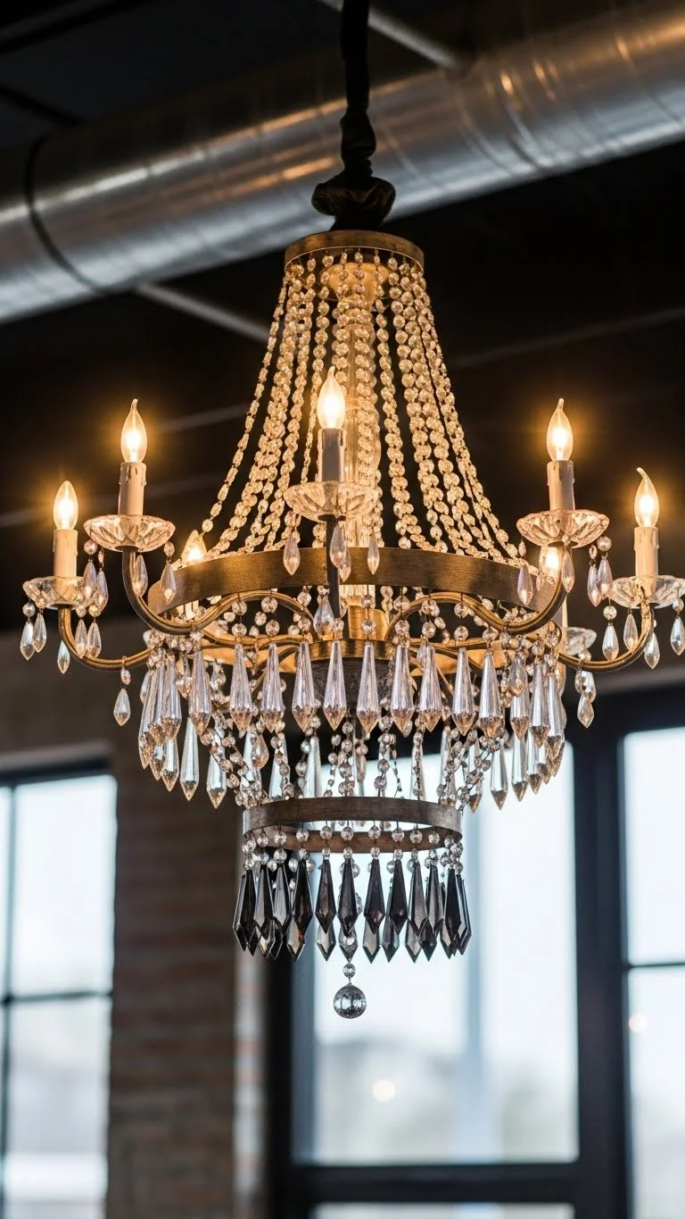 Fallen Chandelier Wedding Decor Ideas 4 Mixed-Material Chandeliers for Textural Depth
