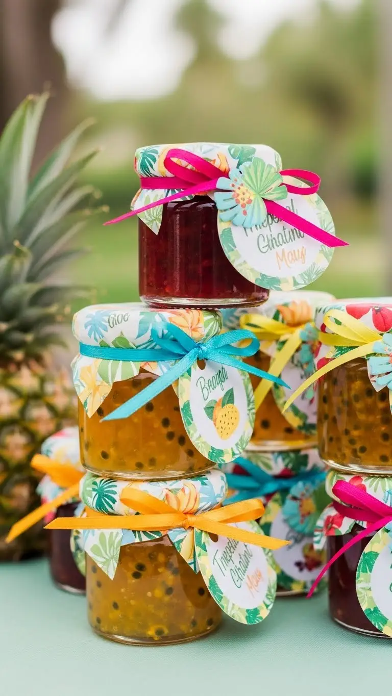 Jam Wedding Favors: Unique Ideas for Memorable Weddings 16 Mixed Tropical Fruit Jam Wedding Favors