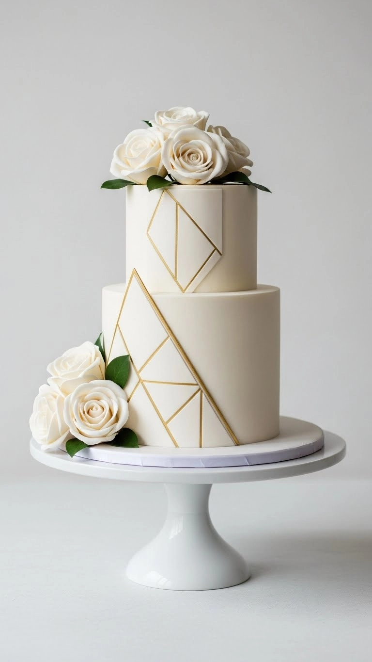 Small Wedding Cakes That Make a Big Impression 8 Modern Geometric Small Wedding Cakes