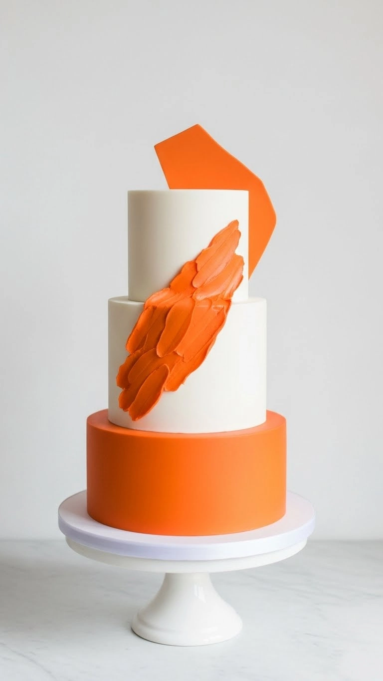 Orange Wedding Cakes Ideas That Steal the Spotlight 7 Modern Minimalist Orange Wedding Cakes