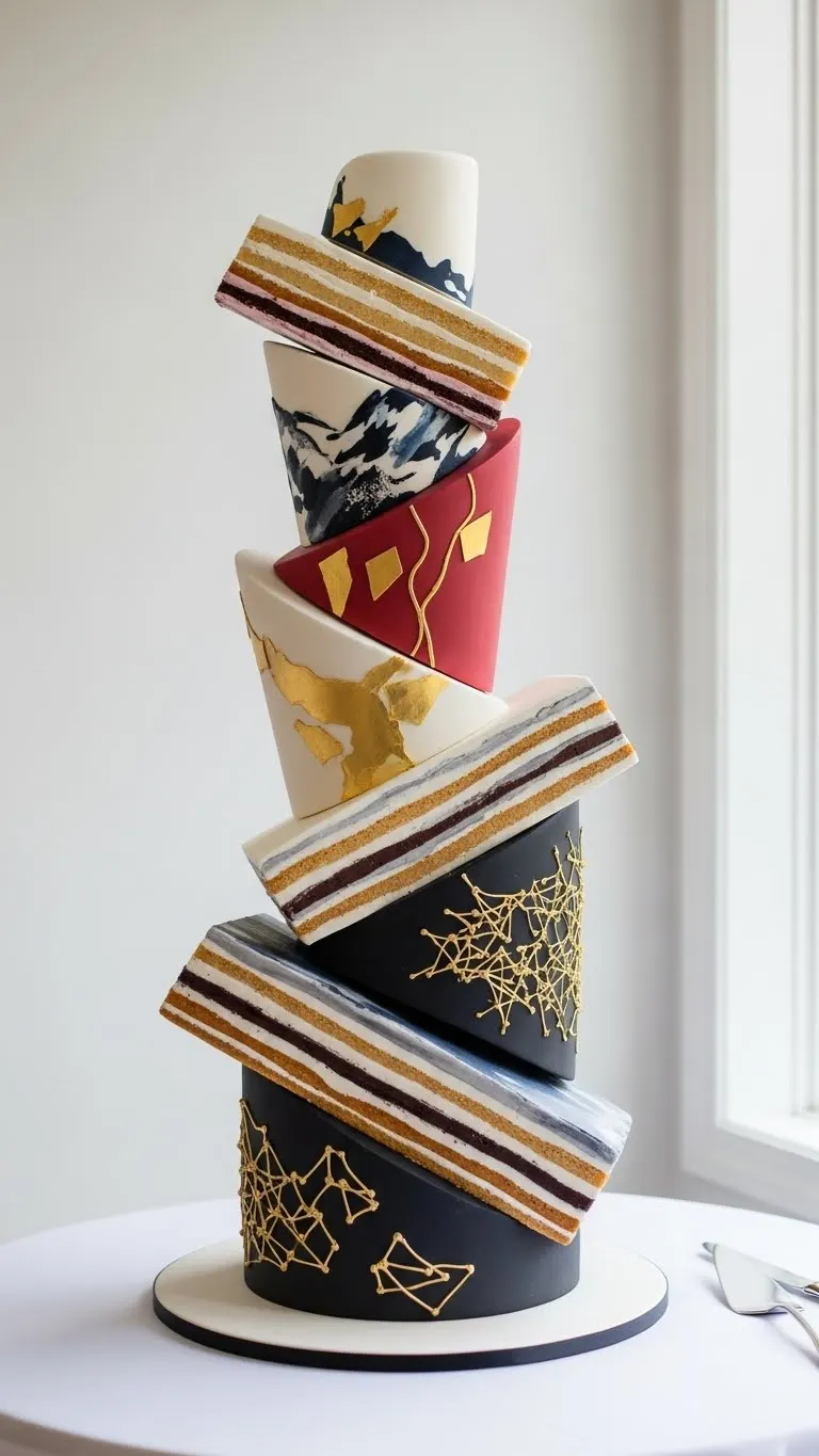 Modern Wedding Cakes Ideas You’ll Love 23 Modern Tiered Cake with Unique Shapes