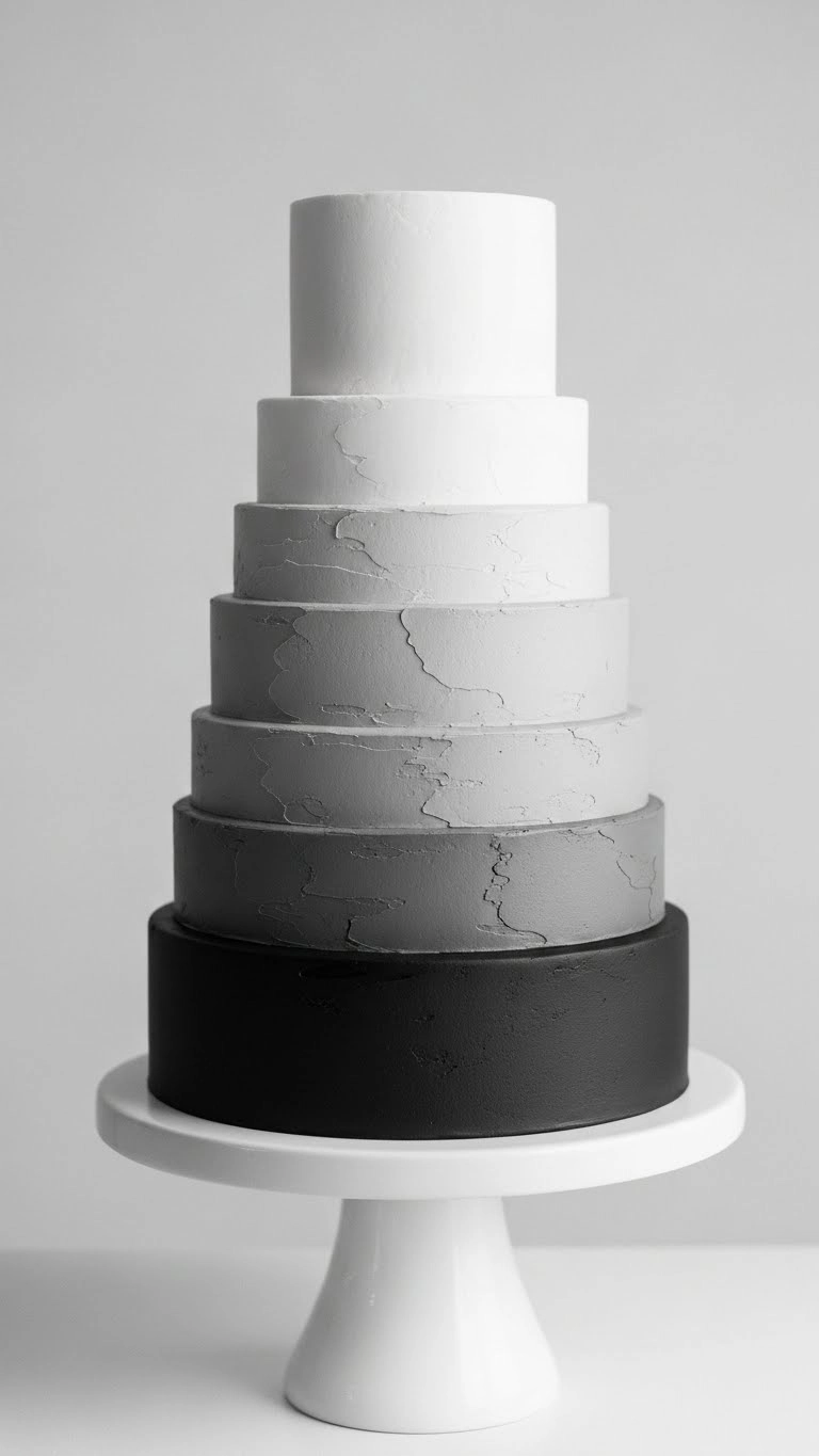 Luxury Wedding Cakes Ideas That Define Modern Elegance 9 Monochromatic Luxury Wedding Cakes