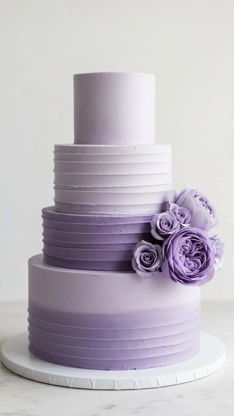 Lavender Wedding Cakes Ideas for a Timeless Celebration 15 Monochrome Lavender Wedding Cake Statement Design