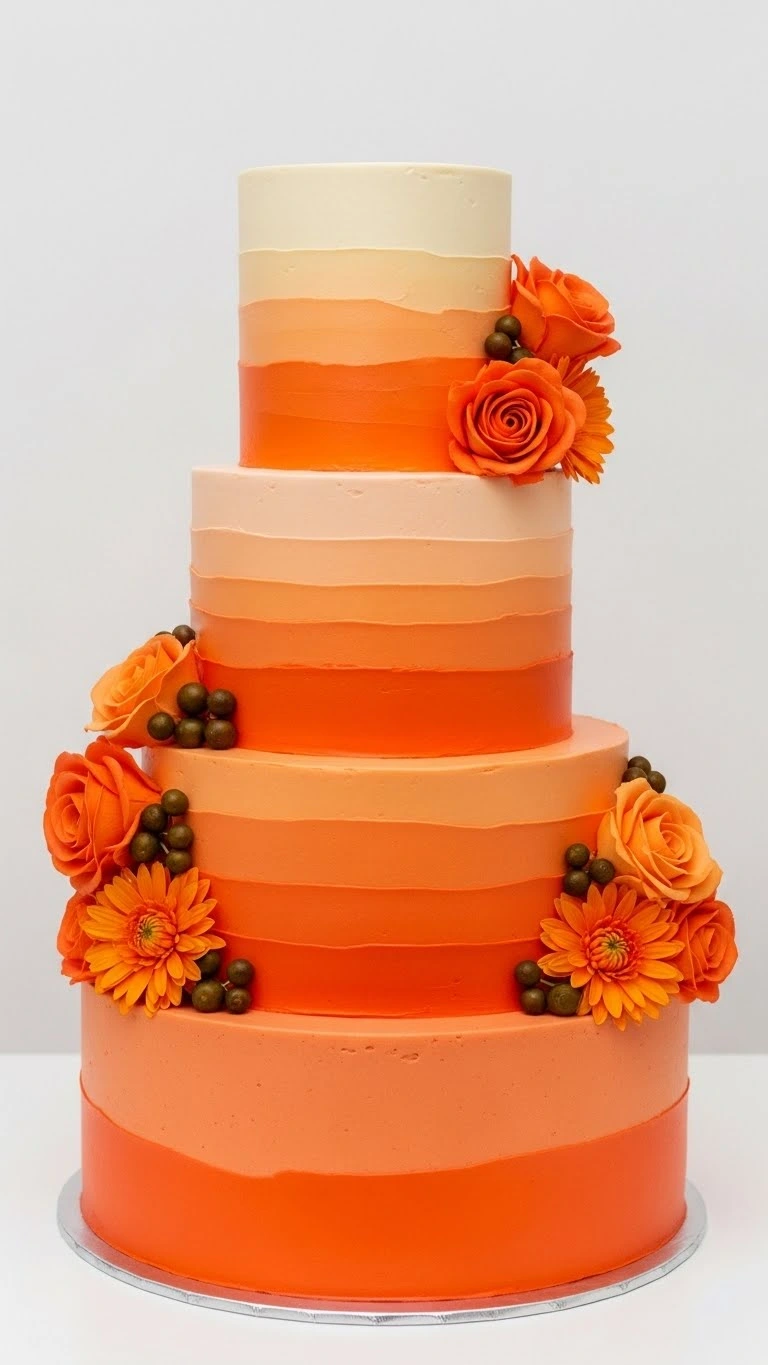 Orange Wedding Cakes Ideas That Steal the Spotlight 14 Monochrome Orange Wedding Cakes