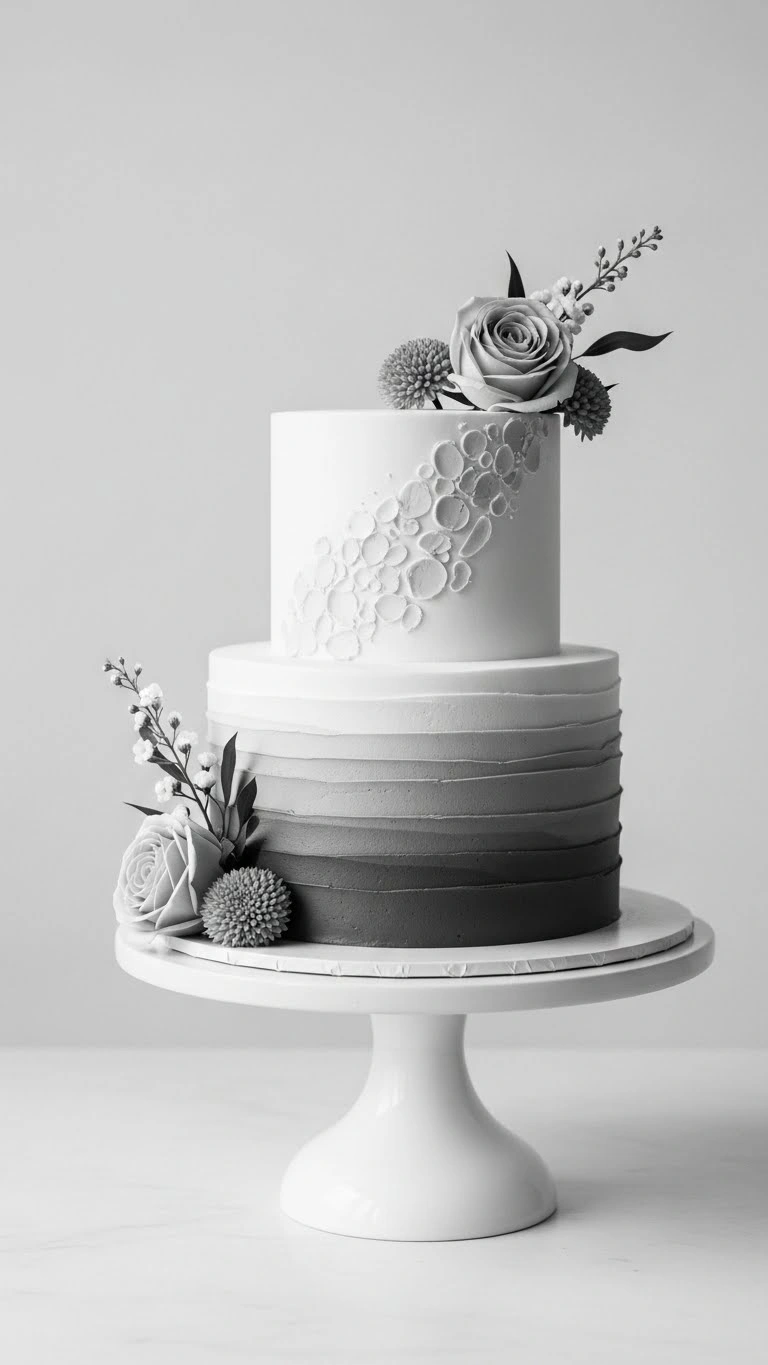Small Wedding Cakes That Make a Big Impression 13 Monochrome Small Wedding Cakes