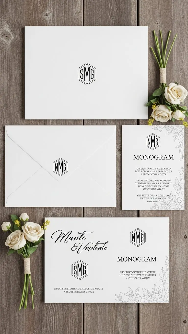 19 Wedding Invitations Card Ideas You’ll Love 14 Monogram Focused Wedding Invitations Card for Cohesive Branding