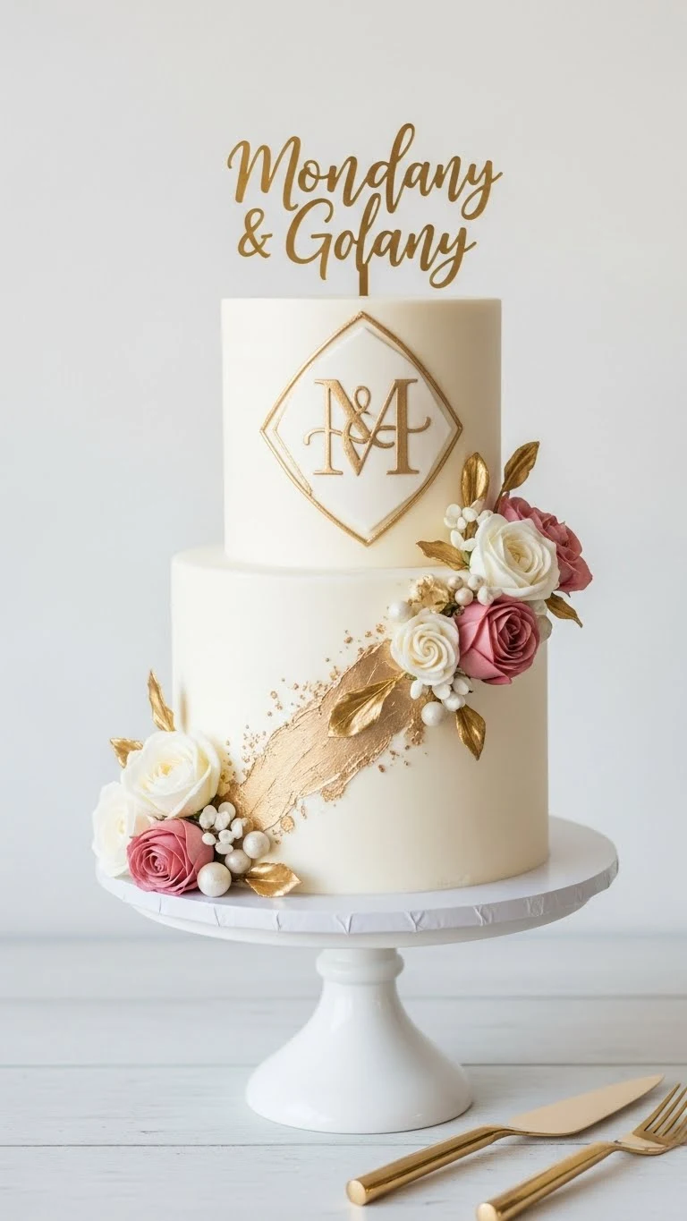 Modern Wedding Cakes Ideas You’ll Love 15 Monogrammed Wedding Cake