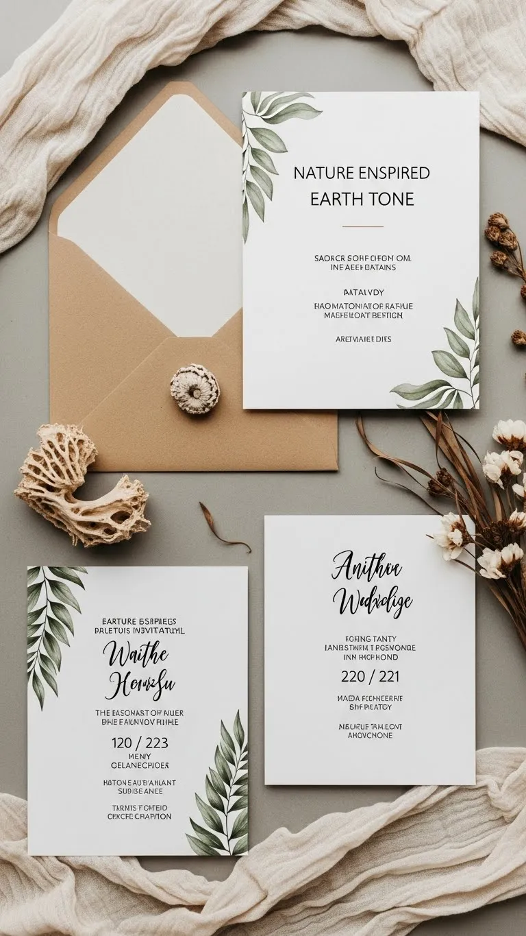 Creative Wedding Invitations Design Ideas for Your Big Day 19 Nature Inspired Earth Tone Wedding Invitations Design