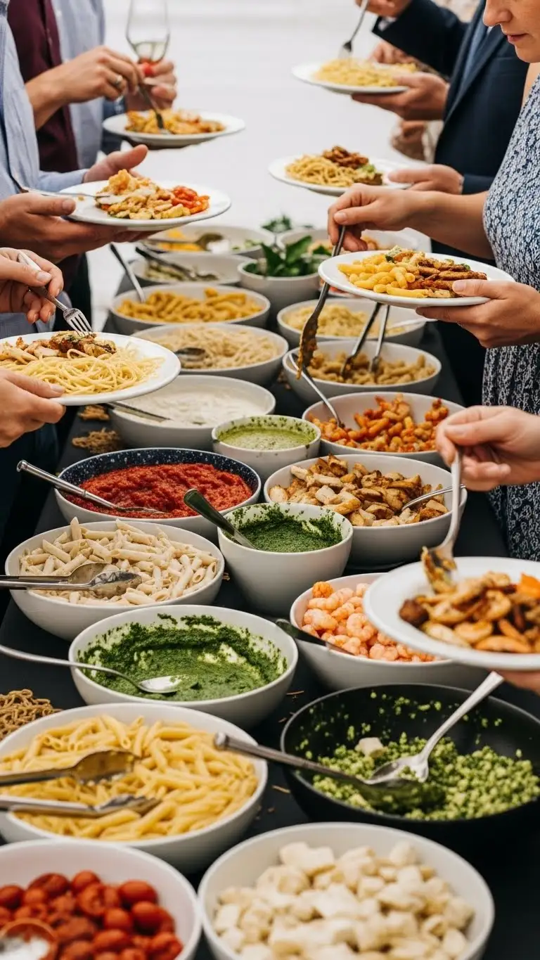 Wedding Food Station: 21 Ideas to Delight Your Guests 9 Pasta and Noodle Bar