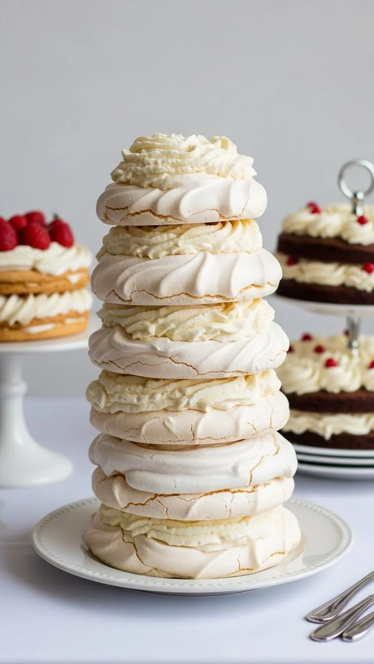 Unique Wedding Cake Alternatives for a Modern Twist 12 Pavlova Stack Wedding Cake Alternative Display
