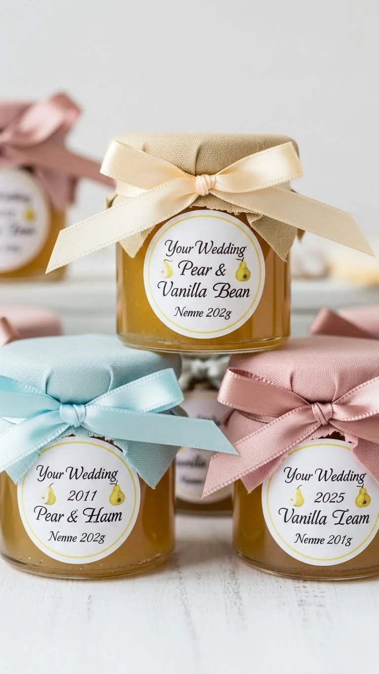 Jam Wedding Favors: Unique Ideas for Memorable Weddings 26 Pear and Vanilla Bean Jam Favors