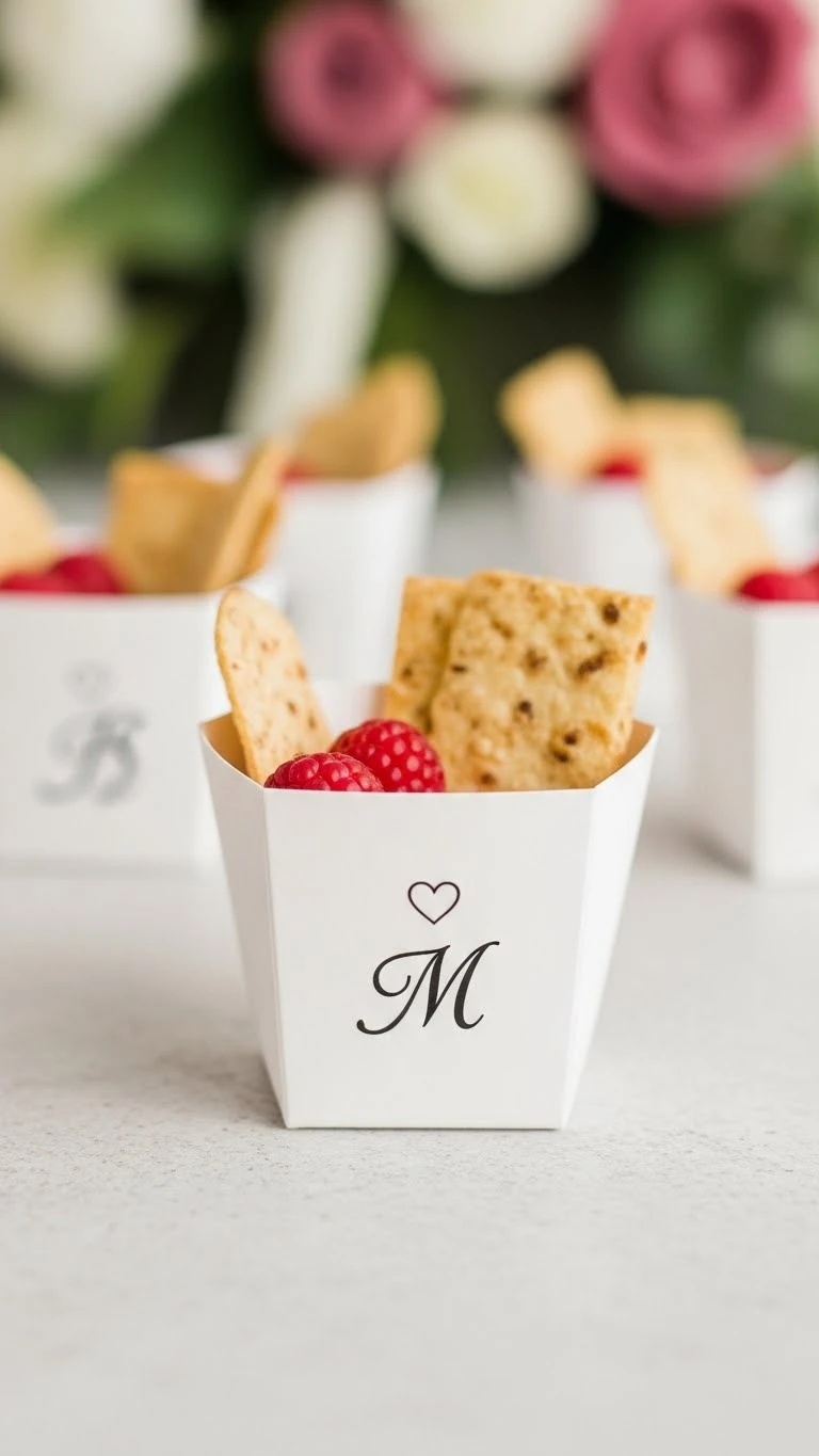 Classy Wedding Charcuterie Cup Ideas Guests Will Love 20 Personalized Initial-Themed Classy Wedding Charcuterie Cup