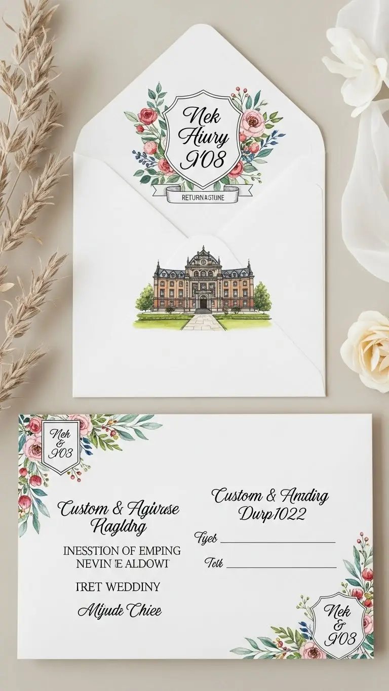 Elegant Artful Envelopes for Your RSVP Cards 4 Return Address Artwork