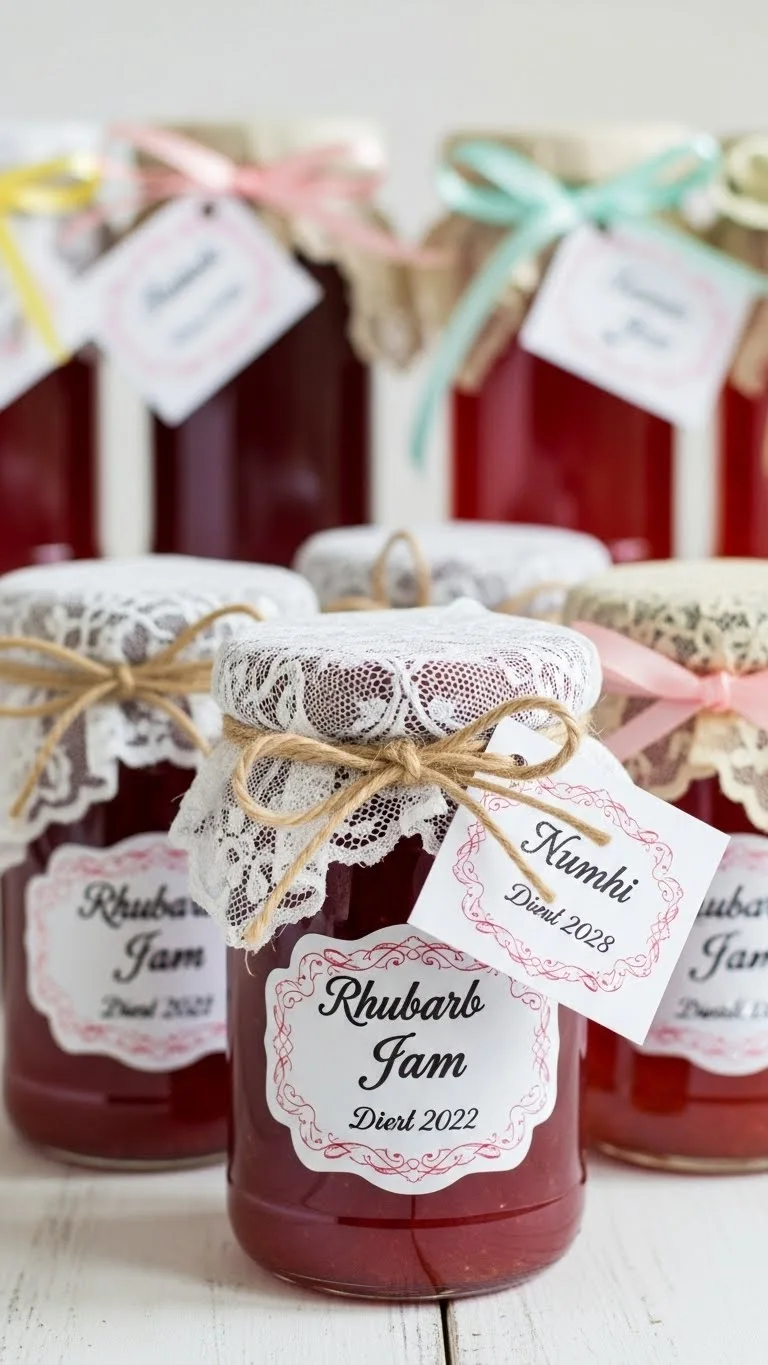 Jam Wedding Favors: Unique Ideas for Memorable Weddings 22 Rhubarb and Strawberry Jam in Vintage-Style Bottles