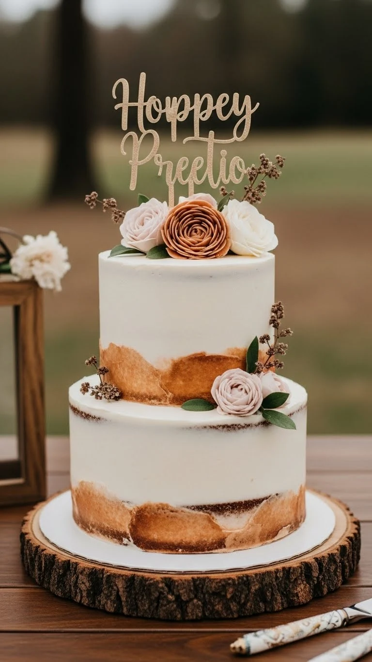 Small Wedding Cakes That Make a Big Impression 11 Rustic-Inspired Small Wedding Cakes