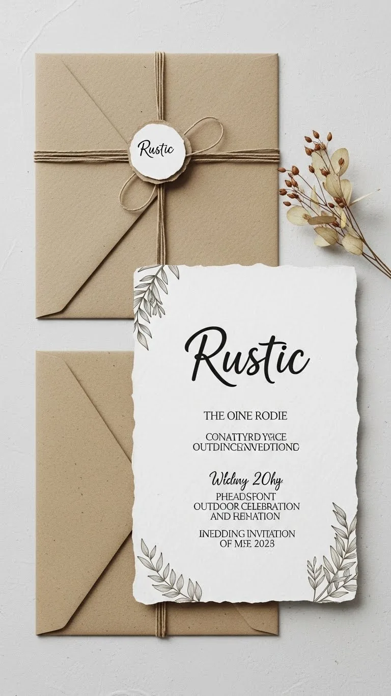 19 Wedding Invitations Card Ideas You’ll Love 8 Rustic Wedding Invitations Card with Natural Textures