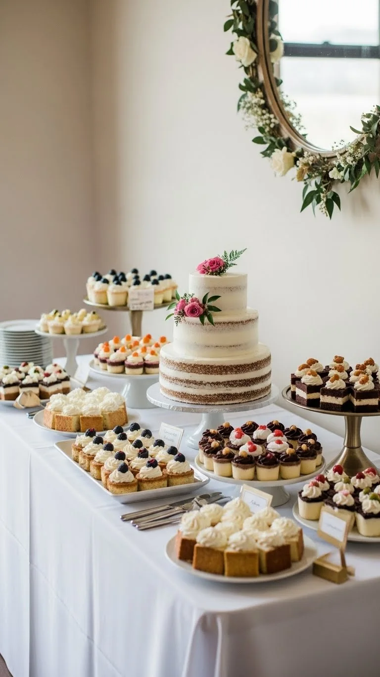 Unique Wedding Cake Alternatives for a Modern Twist 26 Sheet Cake with Dessert Table Wedding Cake Alternative