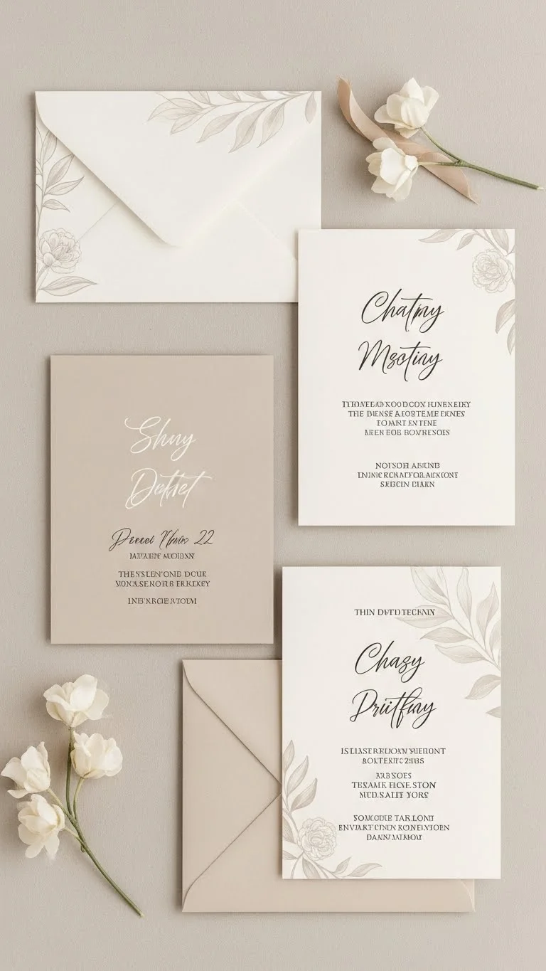 Simple Wedding Invitations That Feel Timeless & Chic 9 Simple Wedding Invitations with Soft Neutral Tones