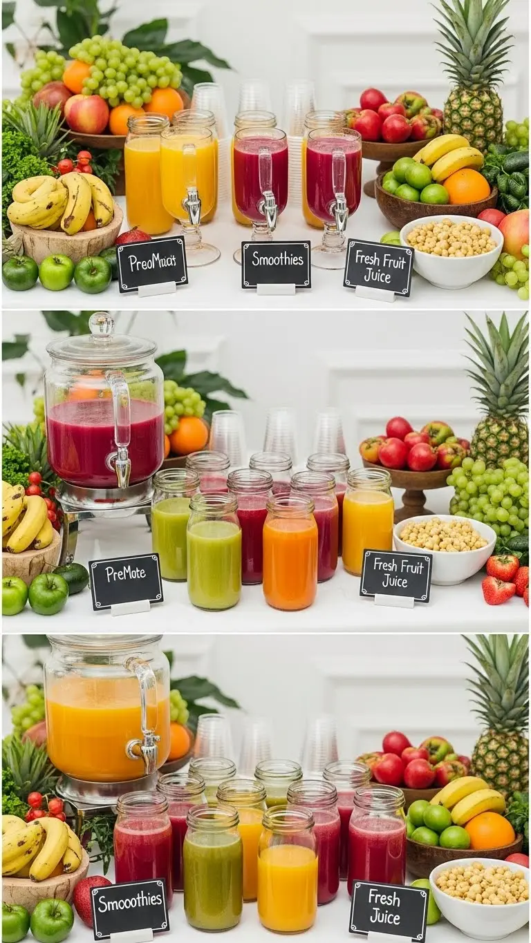 Wedding Food Station: 21 Ideas to Delight Your Guests 22 Smoothie and Fresh Fruit Juice Station