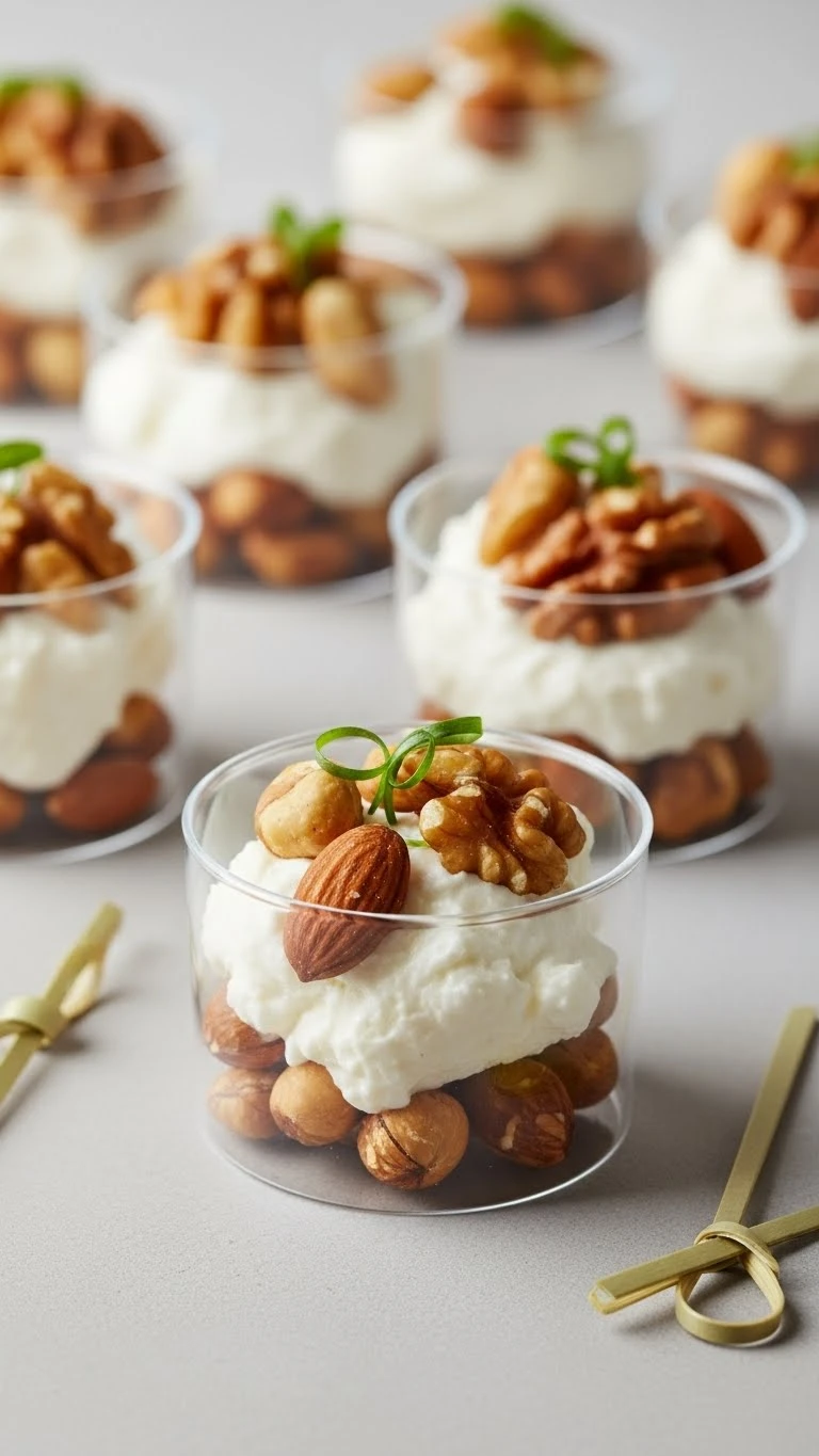 Classy Wedding Charcuterie Cup Ideas Guests Will Love 8 Soft Cheese and Nut Harmony Classy Wedding Charcuterie Cup