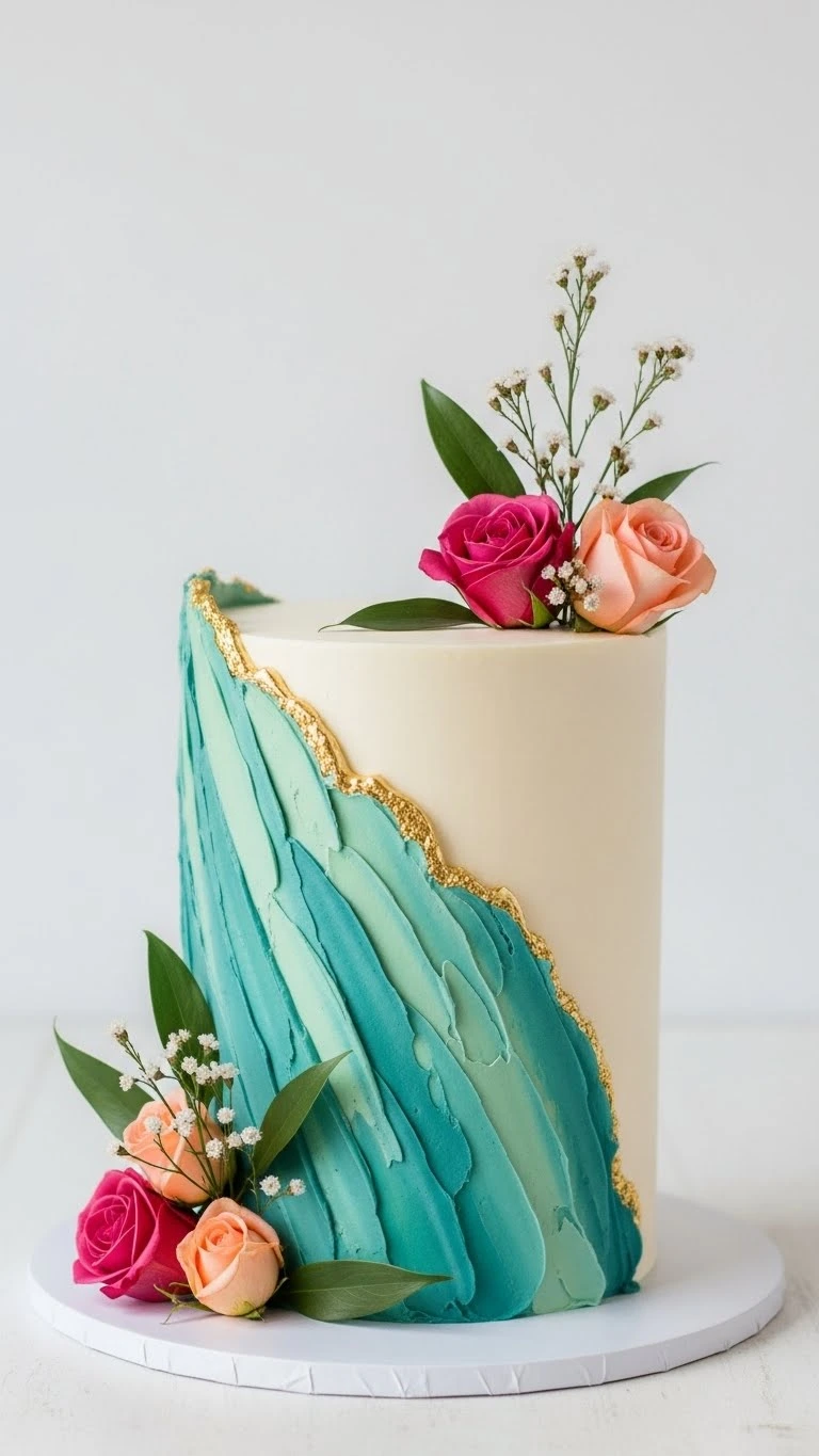 Small Wedding Cakes That Make a Big Impression 26 Softly Asymmetrical Small Wedding Cakes
