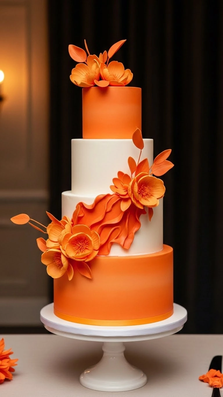 Orange Wedding Cakes Ideas That Steal the Spotlight 25 Statement Orange Wedding Cakes with Bold Accents