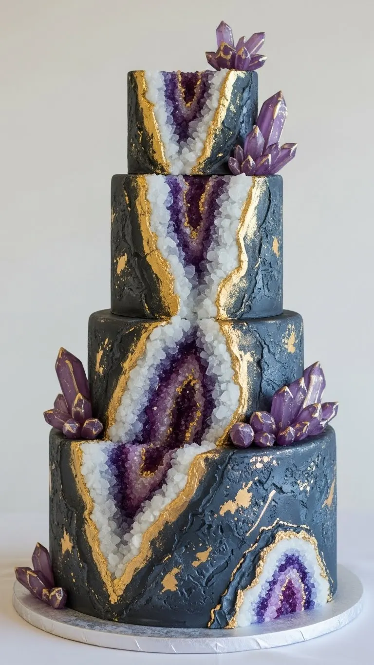 Modern Wedding Cakes Ideas You’ll Love 22 Textured Geode Wedding Cake