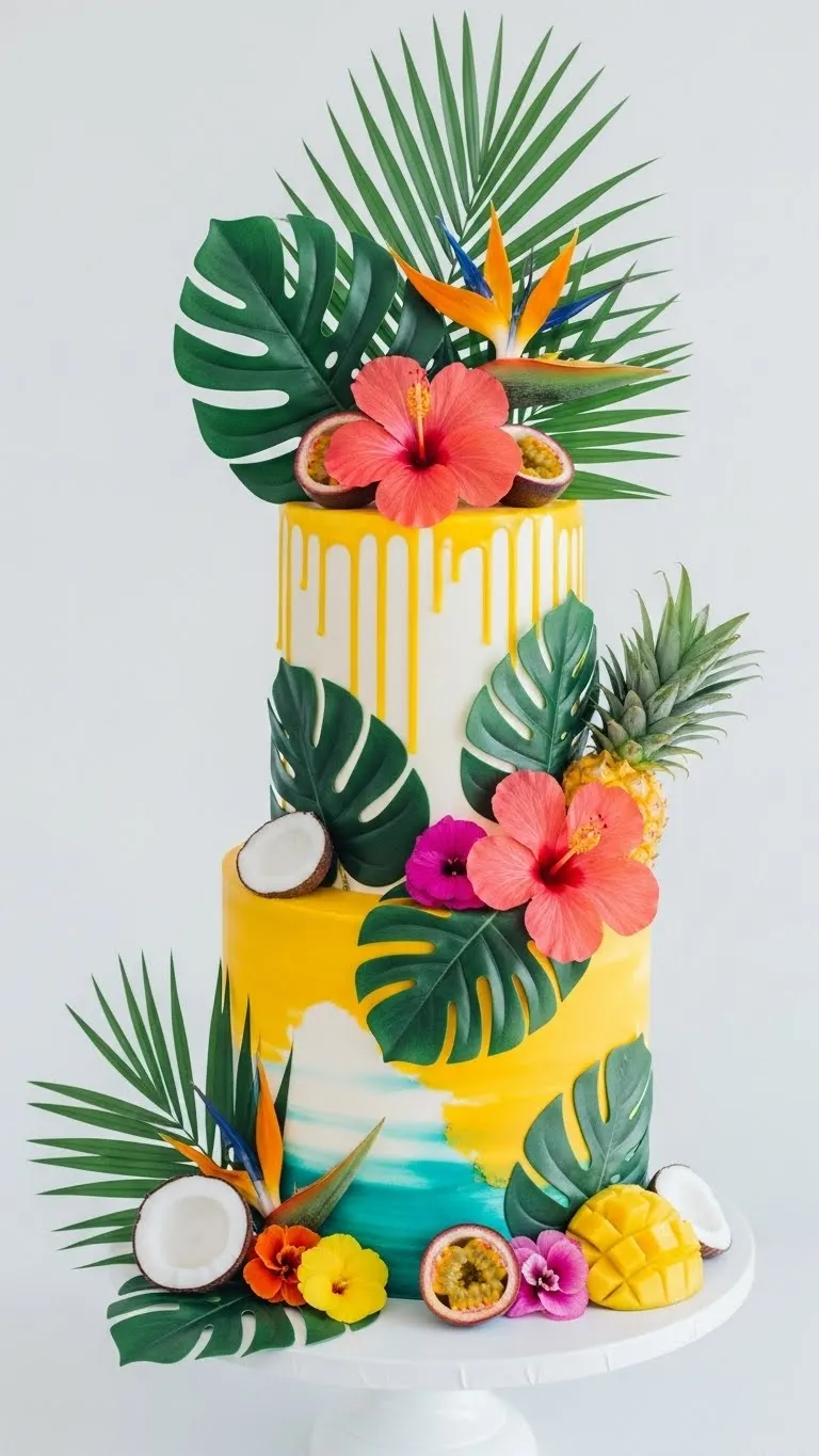 Modern Wedding Cakes Ideas You’ll Love 17 Tropical Inspired Wedding Cake