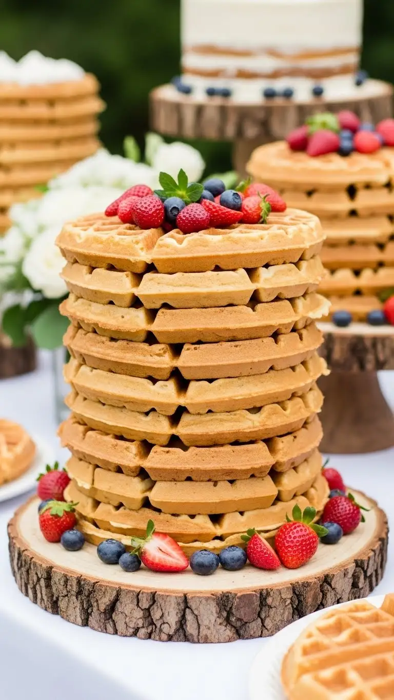 Unique Wedding Cake Alternatives for a Modern Twist 19 Waffle Stack Wedding Cake Alternative Idea