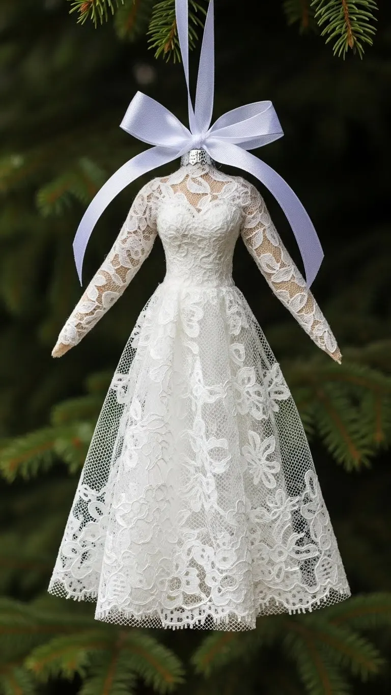 Wedding Dress Keepsakes Ideas to Treasure Forever 10 Wedding Dress Christmas Ornament