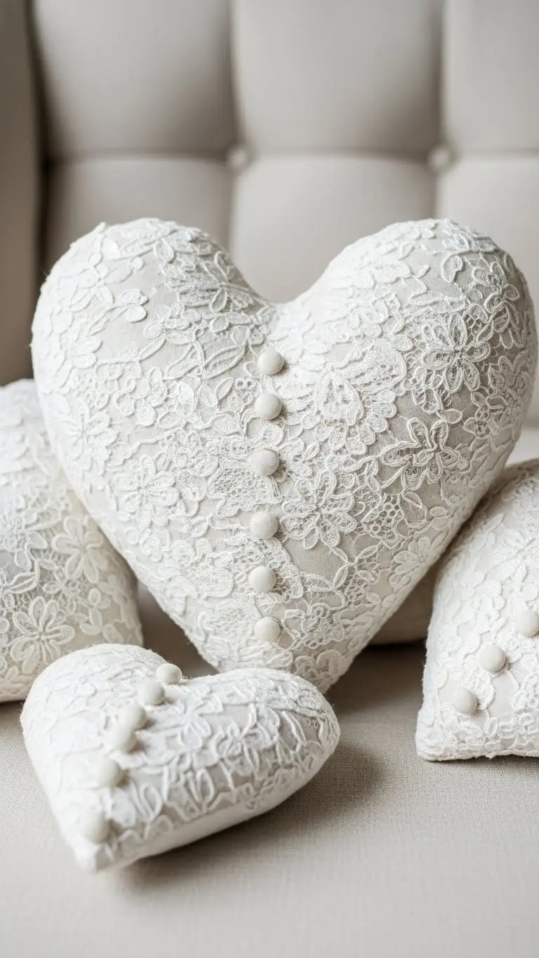 Wedding Dress Keepsakes Ideas to Treasure Forever 6 Wedding Dress Memory Heart Pillow