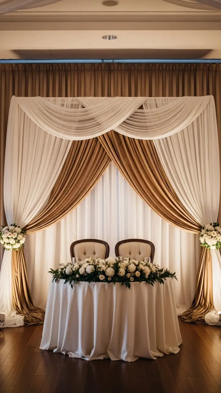 Winter Wedding Ideas That Feel Romantic & Timeless 6 Winter Wedding Ideas Featuring Textured Fabric Backdrops