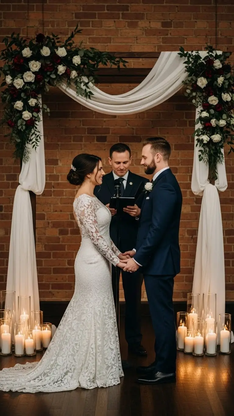 Winter Wedding Ideas That Feel Romantic & Timeless 5 Winter Wedding Ideas with Soft Candlelit Ceremony Ambience