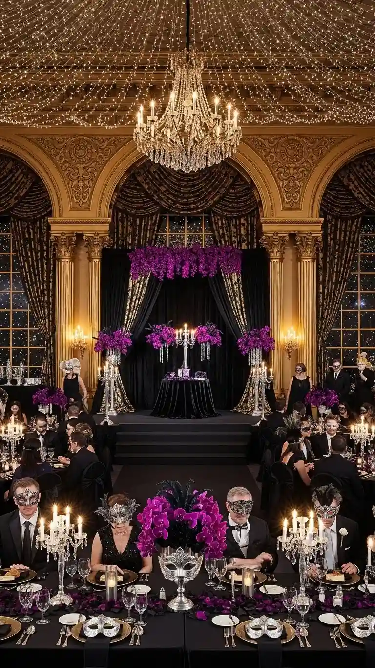 Aisle Runners with Coastal Motifs 1- Grand Ballroom Ceremony with Midnight Masquerade Details