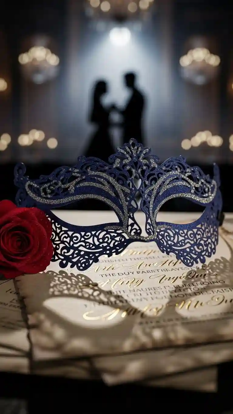 Aisle Runners with Coastal Motifs 13. Statement Cake Design with Masquerade Motifs