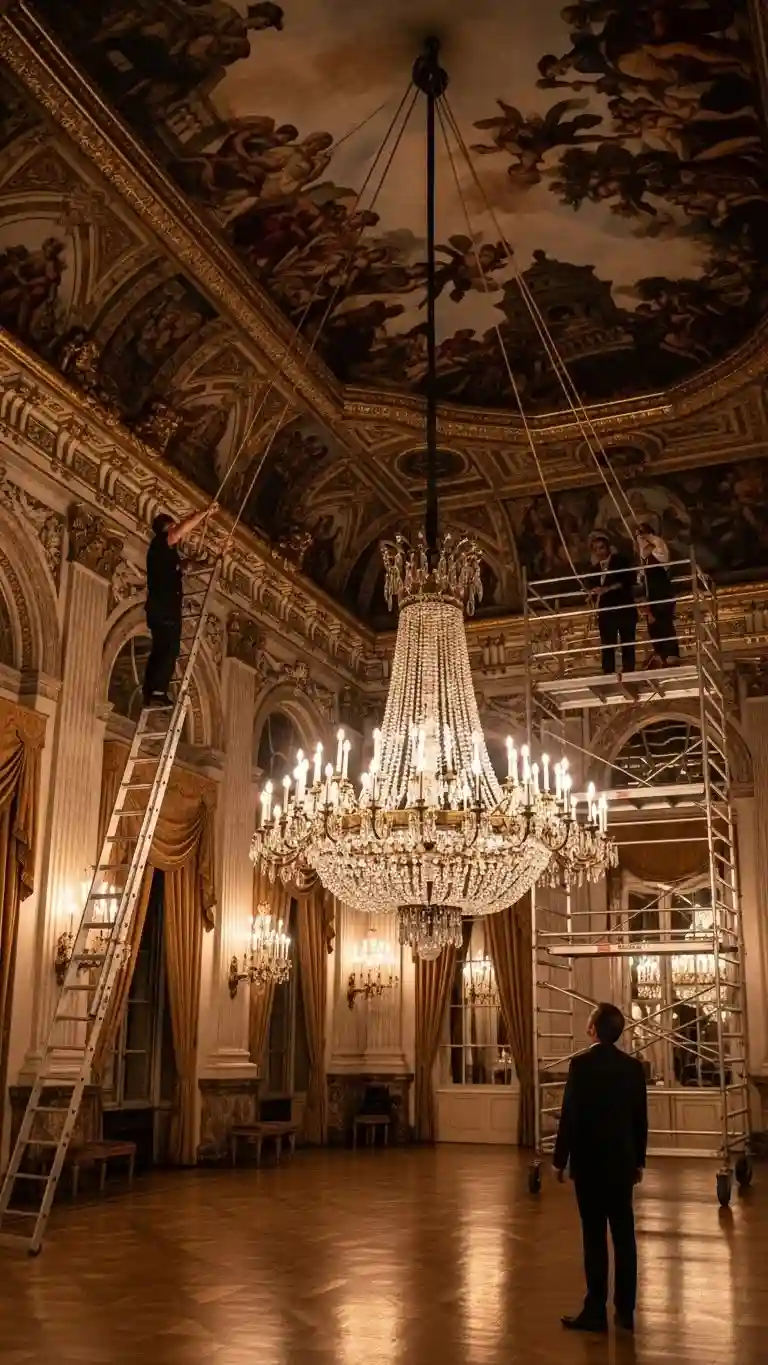 Aisle Runners with Coastal Motifs How Fallen Chandeliers Change the Way a Space Feels