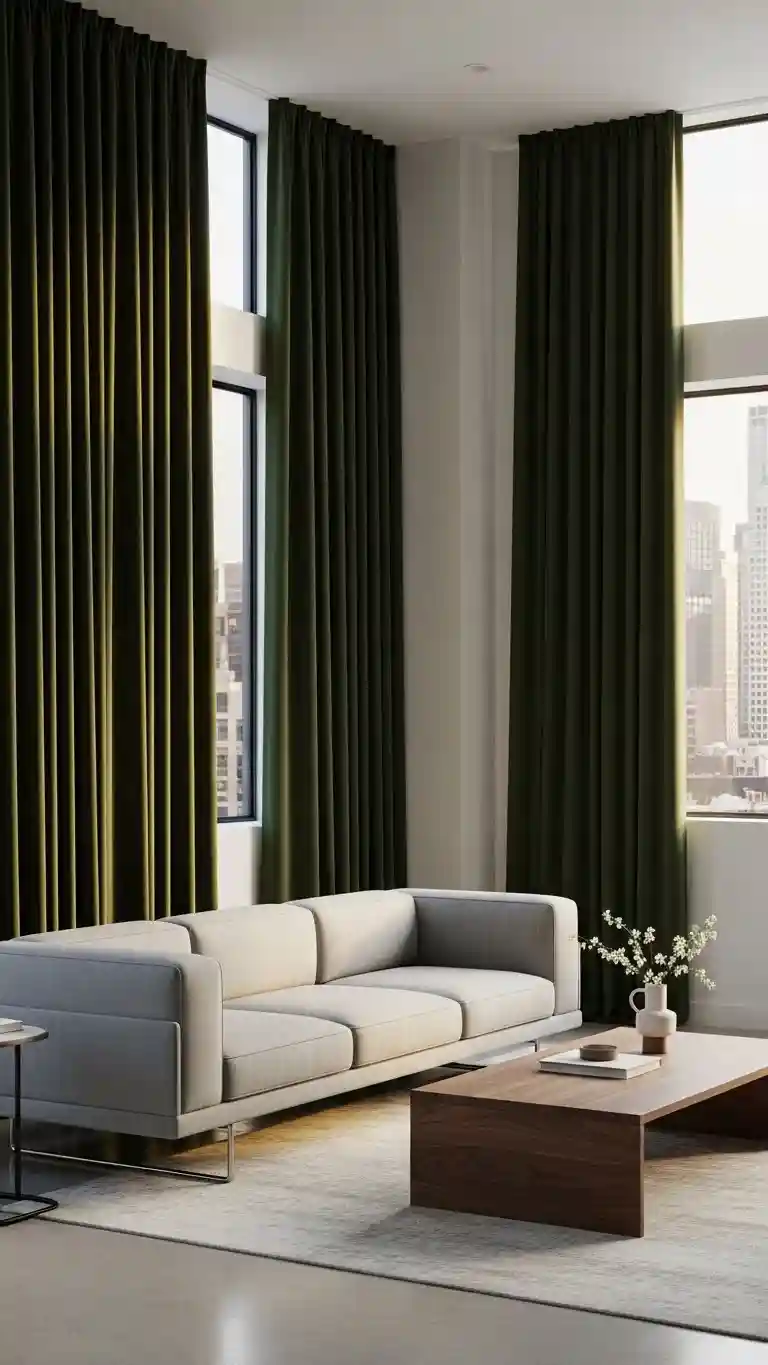 Aisle Runners with Coastal Motifs 11. Velvet Drapes with Minimalistic Furniture